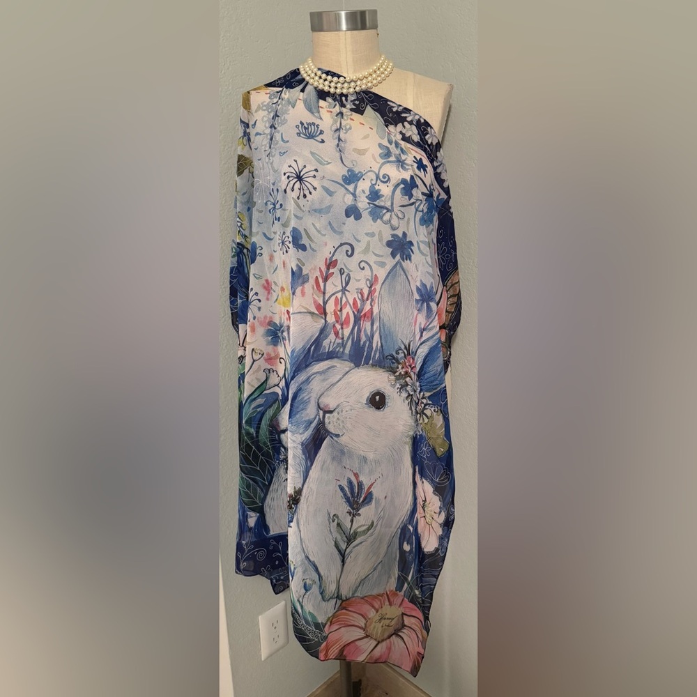 Horoscarf Rabbits by Ralyn 38” Square - Picture 2 of 7